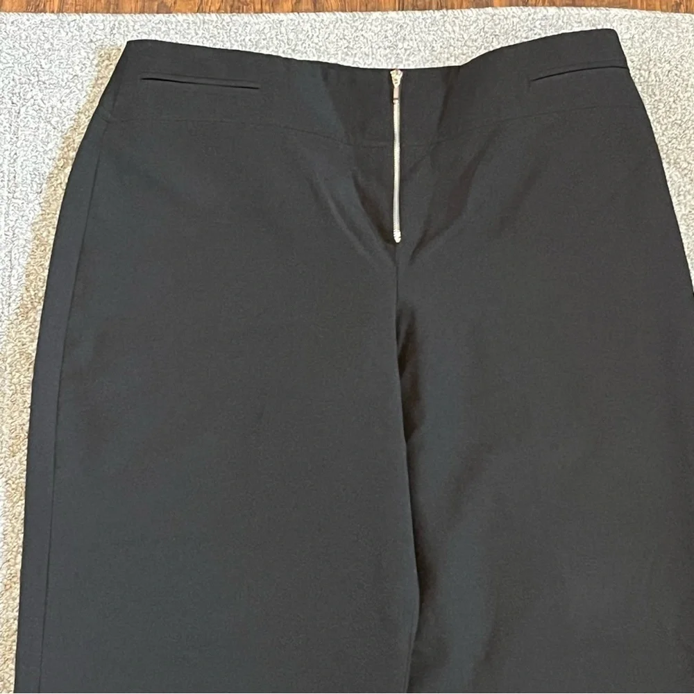 Larry Levine Pants Womens 16 Sport Stretch Trouser Zipper Polyester Wide Leg